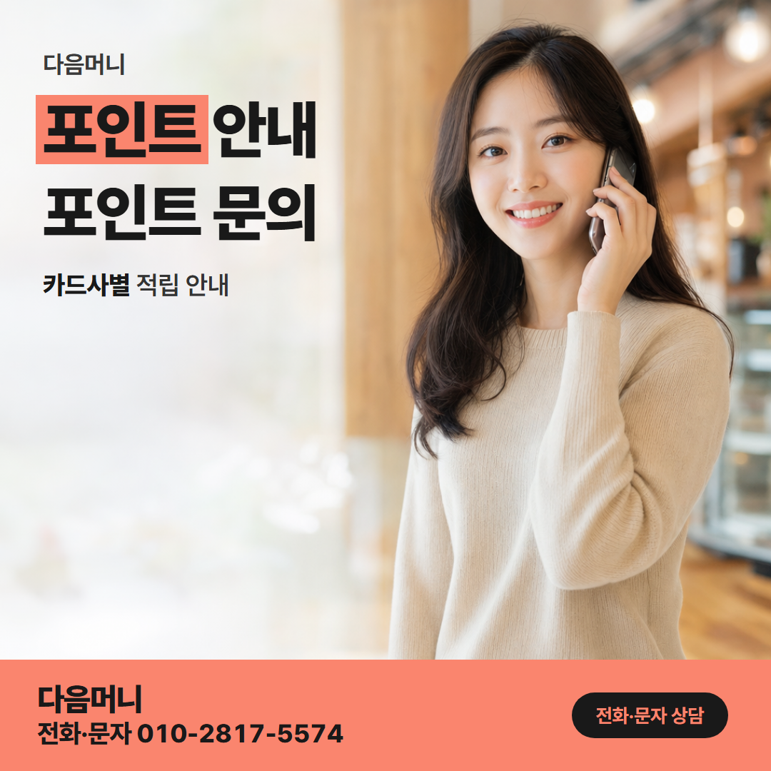 다음머니 일산카드깡 적립 내역